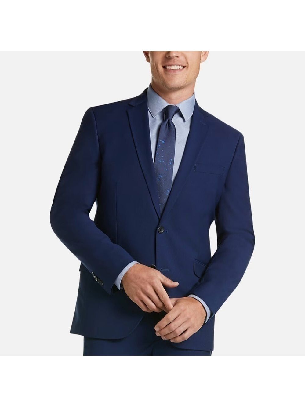 Kenneth Cole Reaction Techni-Cole Navy Blue Blazer Suit Jacket Sport Coat 46 R